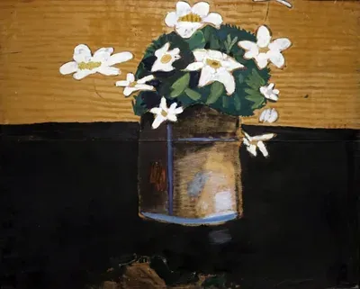 Юрий Косаговский натюрморт Цветы в банке 1967 года на фанере купить в ARTMAISON