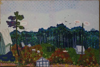 yuri-kosagovsky-dachny-poselok-1990-karton-tempera-lak