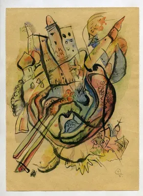 Василий Кандинский, Эскиз композиции „Красное с черным“, 1915 год