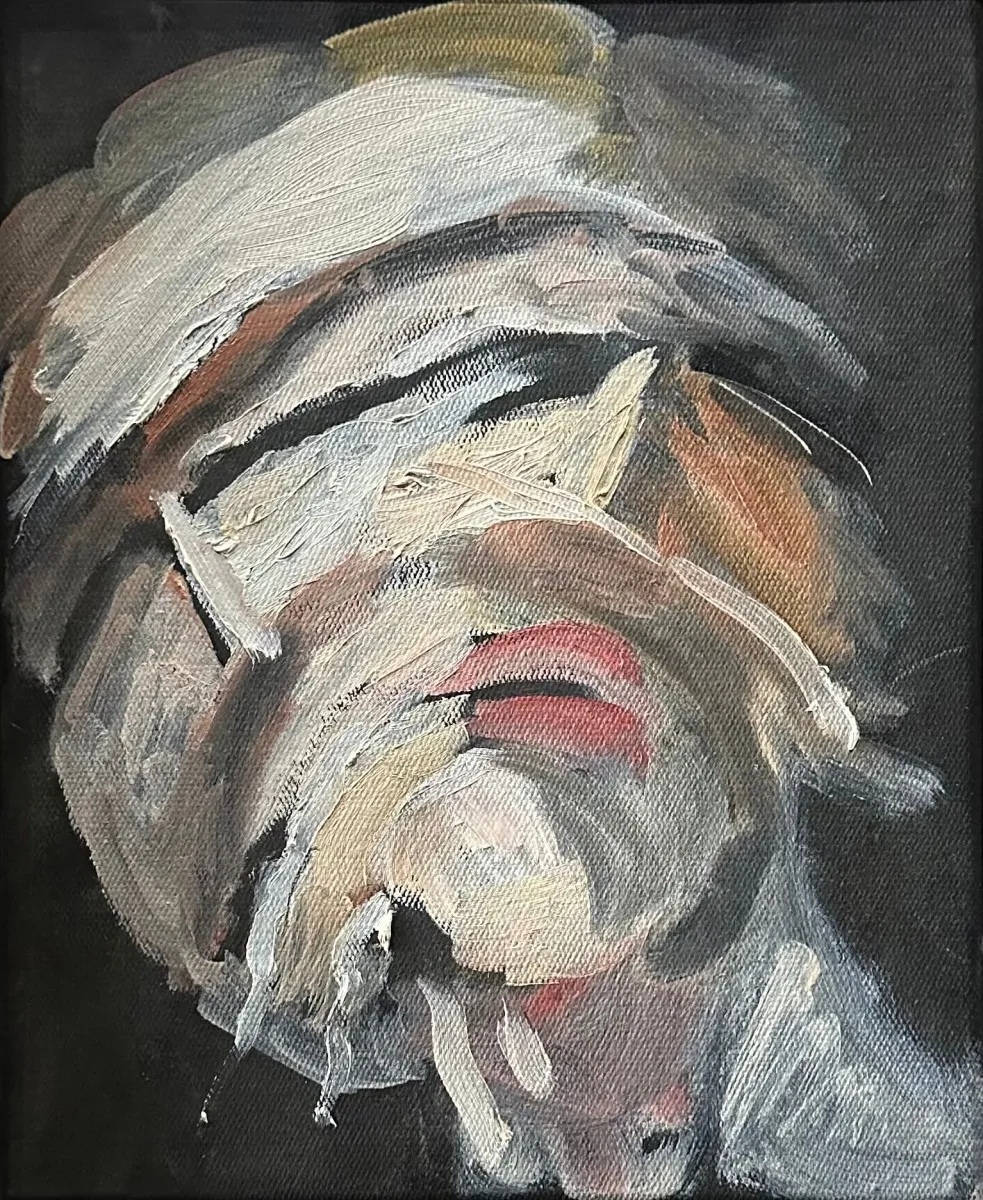 «Мои мысли» — Андрей Рыбаков, 2024, холст, 30×24 см