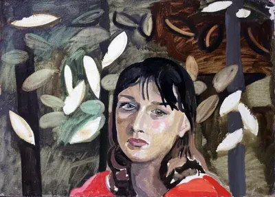 yuri-kosagovsky-neizvestnaya-v-krasnom-1983-karton-maslo.png