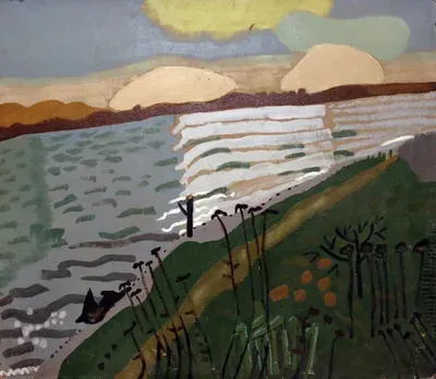 Юрий Косаговский пейзаж световая дорожка на воде 1972 на оргалите купить в ARTMAISON