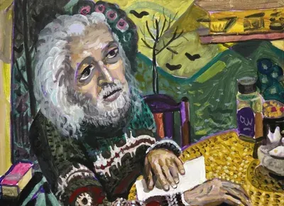 Юрий Косаговский Портрет художника Мильвара Шамсиева 1989 живопись советского андеграунда Малая Грузинская 28 московский рондизм