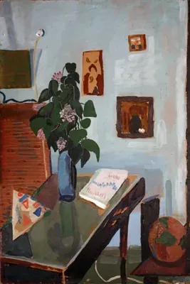 Картина Юрия Косаговского Сирень (1968, фанера, масло, 122х83 см) — ранний суровый стиль, новый реализм и советский нонконформизм в галерее ARTMAISON