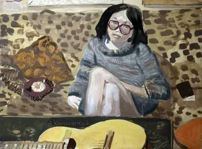 yuri-kosagovsky-tanya-s-gitaroj-podarok-na-8-marta-1984-muzejnyj-karton-maslo