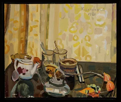 Картина Юрия Косаговского Вечерний натюрморт (1981, холст, масло, 55х65 см) — советский нонконформизм и андеграунд в галерее ARTMAISON